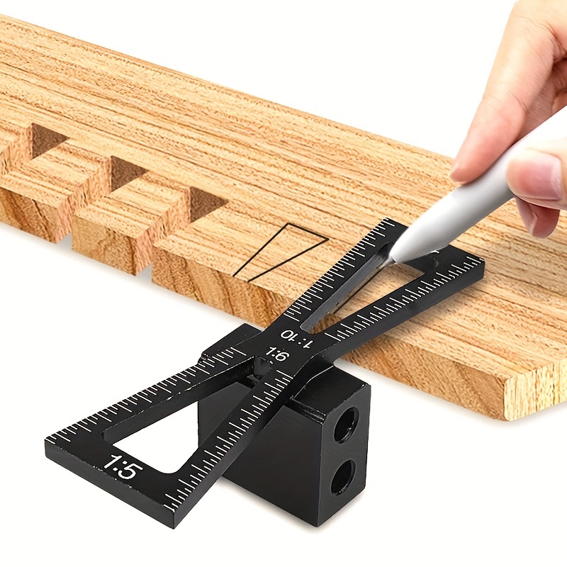 Dovetail Marking Guide - 1:5-1:6 1:8-1:10 ตัววัดระยะห่างแบบอะลูมิเนียมสำหรับงานไม้ ตัวนำทางสำหรับงานไม้แบบ Dovetail แม่นยำสูง