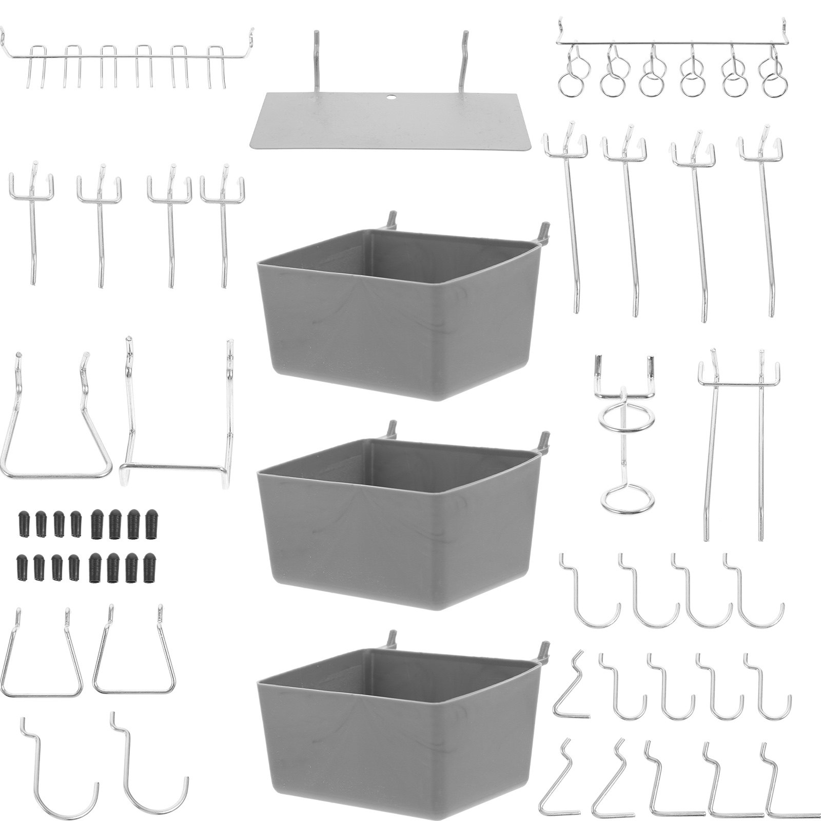 Workshop Tools Organizer - ชุดตะขอแขวนโลหะ 140 ชิ้น สำหรับแผ่นเพ็กบอร์ด อุปกรณ์จัดระเบียบสำหรับงานหนัก เหมาะสำหรับเก็บเครื่องมือในโรงรถหรือห้องทำงาน