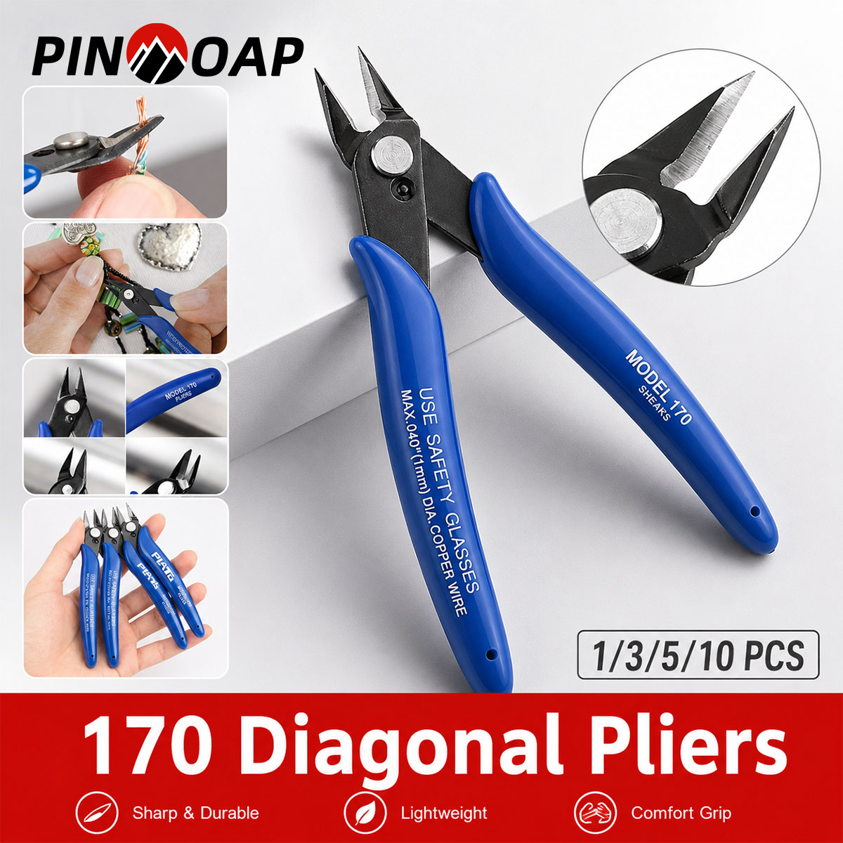 Hand Tools In Workshop - PINMOAP 170 คีมอเนกประสงค์เหล็กสำหรับงานหนักเครื่องมือตัดลวดคีมจับสำหรับซ่อมบ้าน DIY ชุดเครื่องมือสำหรับงานช่าง