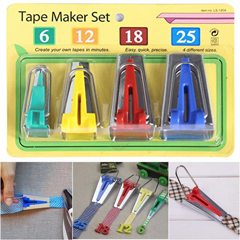 Mechanical Workshop Tools And Equipment - ชุด 4 ขนาดอุปกรณ์เย็บผ้า BIAS TAPE Makers-4