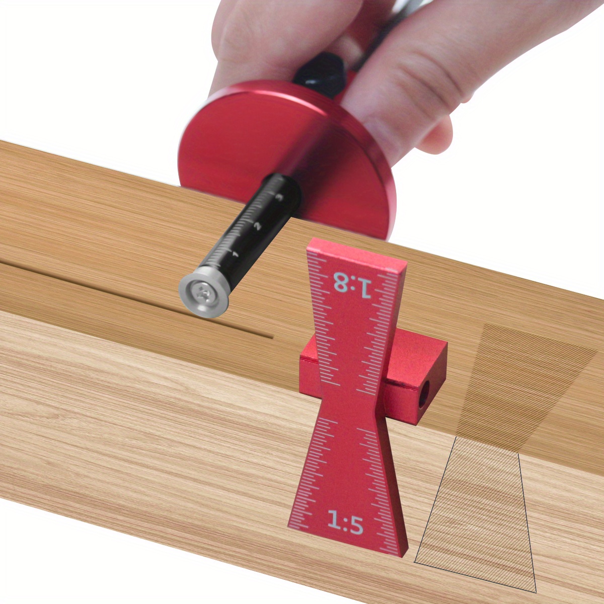 Dovetail Marking Guide - ล้อเครื่องหมายGauge Dovetail Jig Guide MarkerอลูมิเนียมScribingเครื่องมือ-งานไม้ 1:5