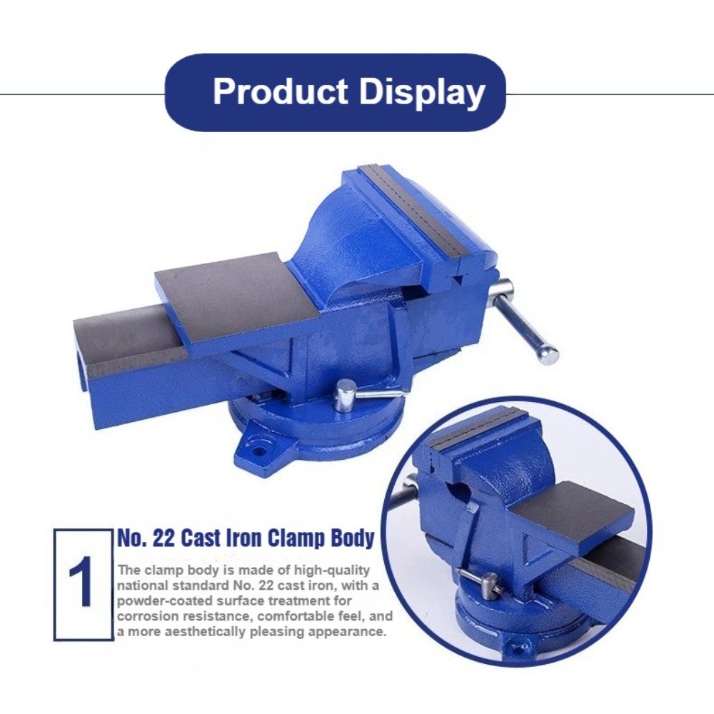 คีมจับชิ้นงานแบบตั้งโต๊ะขนาด 6 - Bench Vise Swivel บทวิจารณ์และราคา